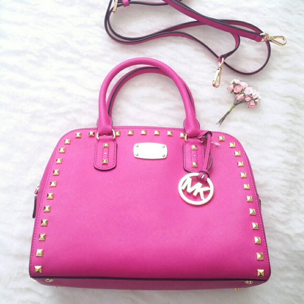 Michael Kors Stud Satchel-Fuschia💕